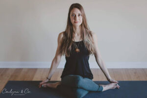 Photo of Becca Holgreen in a yoga pose