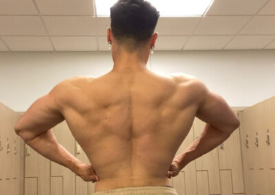Photo of Jesus Gonzalez showing his back muscles